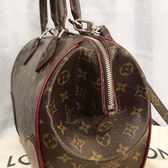 LOUIS VUITTON MONOGRAM SHINE DOC PM IN BORDEAUX RETAIL $2960-100% AUTHENTIC - Picture 4 of 16